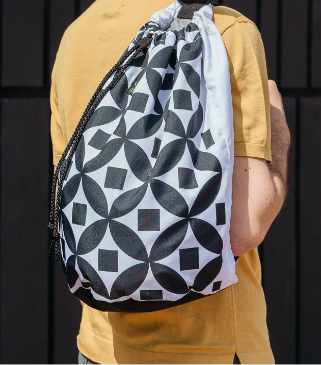 Rajoles Diputació - Eco Mochila Reciclada - Blanco - Negro