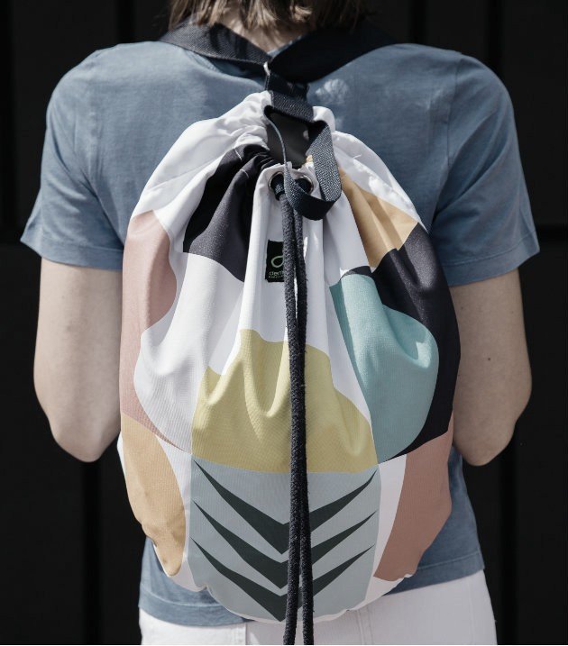 Rajoles Mallorca - Eco Recycled Backpack - Blue - White