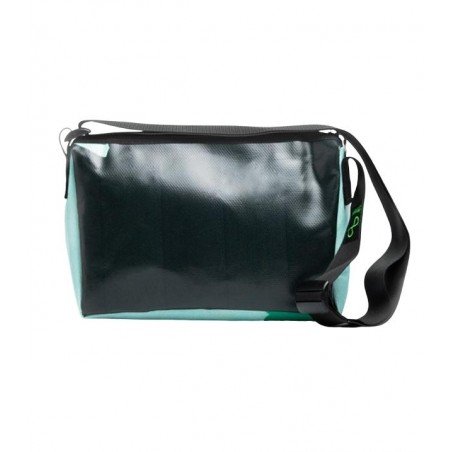 Sarrià S - Recycled Messenger Bag - Light blue - Black