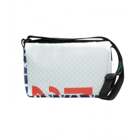 Sarrià S - Recycled Messenger Bag - White-Letters