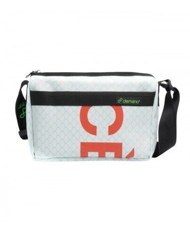 Sarrià S - Recycled Messenger Bag - White-Letters