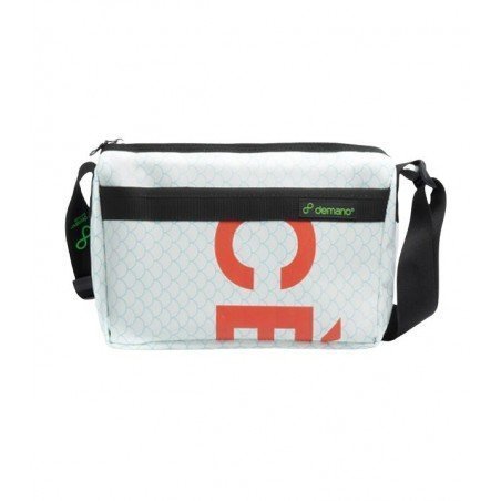 Sarrià S - Recycled Messenger Bag - White-Letters