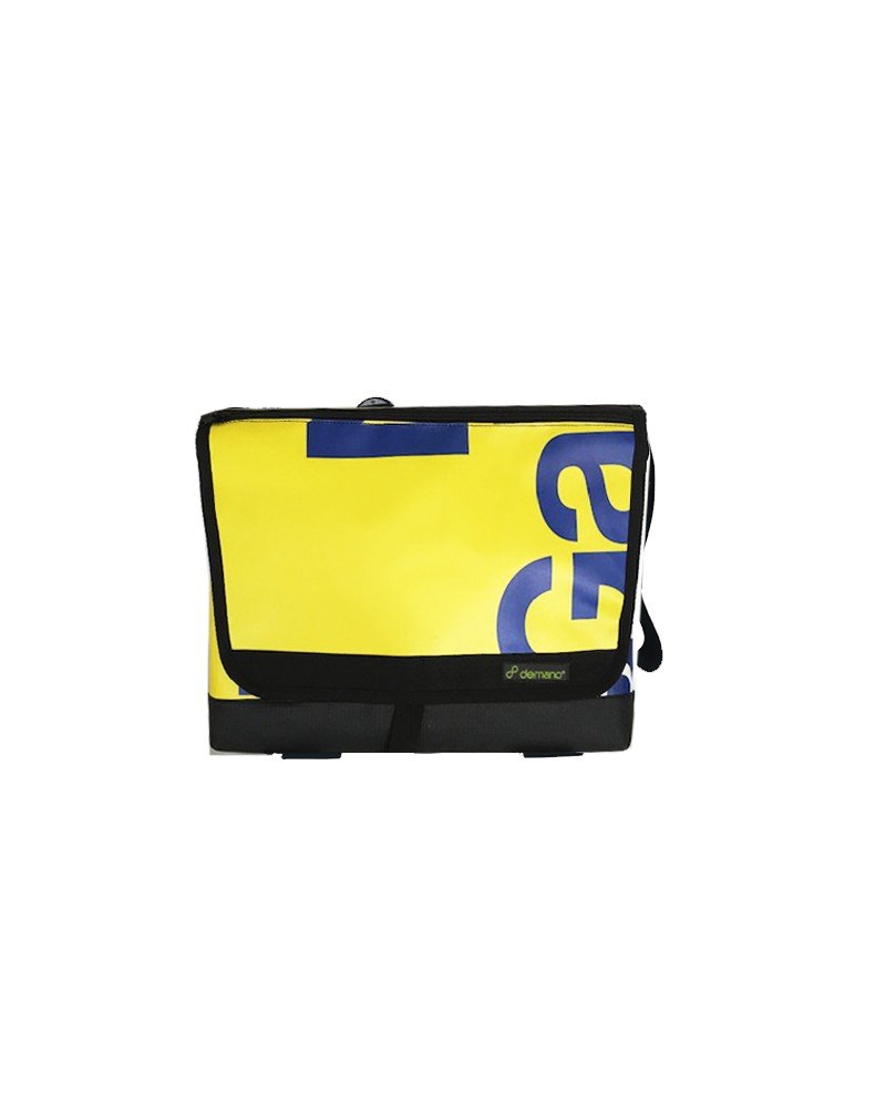 Arago_Recycled Waterproof_Medium Brompton Bag_Yellow-Blue