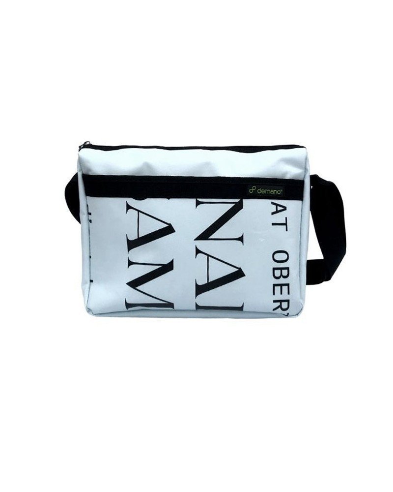 Sarrià L - Recycled Messenger Bag - Biennal white