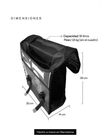 Recycled Large Backpack Brompton For M/H Handlebar -Malika Favre_Mercè21- Verdi L